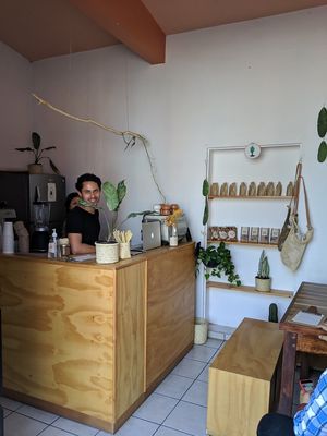 The friendly owners at work at Onnno Loncheria in Oaxaca