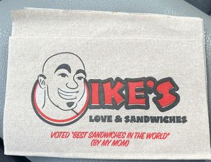 Yummy meatball sandwich, had mine on whole wheat, lettuce, tomato & red onions, comes with vegan mozzarella cheese and marinara sauce. Good stuff  at Ike's - Palmdon Dr in Fresno