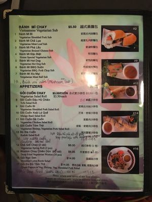 menu at Dharma Garden in Richmond