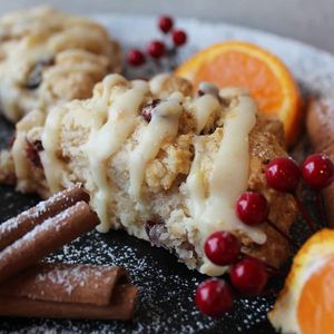 Orange & Cranberry scones (Christmas seasonal menu) at La Maison Rose in Sendai