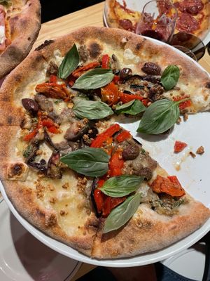 Veggie Explosion pizza (vegan option)  at A25 Pizzeria in Melbourne