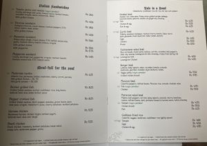 Menu  at Pumpkin Tales in Chennai