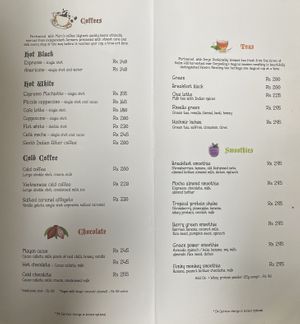 Drinks menu  at Pumpkin Tales in Chennai