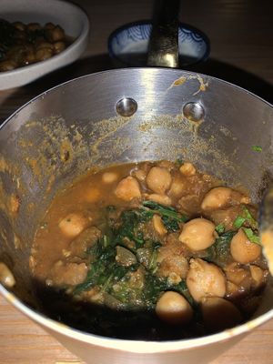Not the best photo. Chickpea curry. Simple + yum  at Veda Café & Bar in Hong Kong Island