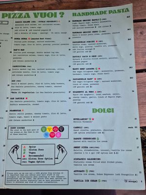 Menu Dec 2025 at A25 Pizzeria in South Yarra