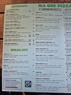 Menu Dec 2025 at A25 Pizzeria in South Yarra