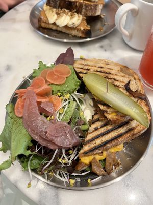 Vegan toast with greens  at Tinsel in Antwerpen