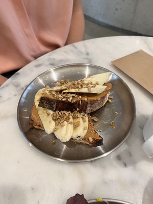 Pbb toast with peanut butter and banana  at Tinsel in Antwerpen