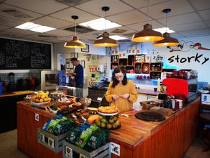 Front of Bar at Storky Coffee & Juice Bar in East London