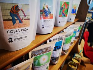 Single origin coffee for retail at Storky Coffee & Juice Bar in East London