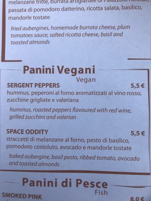 Vegan options  at Panyficio in Catania