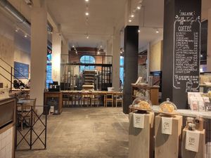 View from the entrance at Le Pain Quotidien - Ave du Port in Brussels