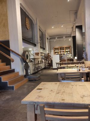 A view towards the kitchen at Le Pain Quotidien - Ave du Port in Brussels