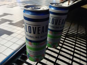 Loveau sparkling water (watermelon) at Vegabond - West in Amsterdam