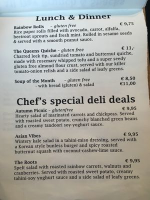 Menu at Vegabond - West in Amsterdam