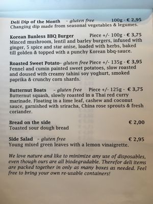 Menu at Vegabond - West in Amsterdam