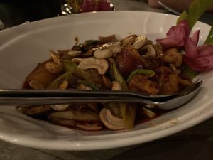 Mushroom, tofu and cashew nut at MAYs in Pattaya