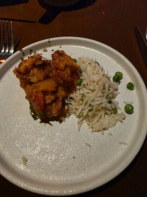 ALOO GOBI with GREEN PEAS PULAO at Tandoor in Almaty