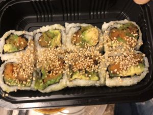 Sweet potato avocado roll  at Green Recipes in Flushing