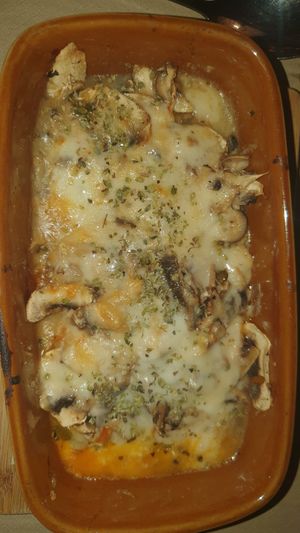 Lasaña de champiñones sin gluten at La Casa Viva in Valencia