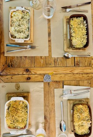 Four lasagnas   at La Casa Viva in Valencia