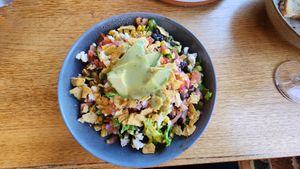 Mexican salad, can be made vegan at The Wharf Bar & Kitchen in Saint Helens