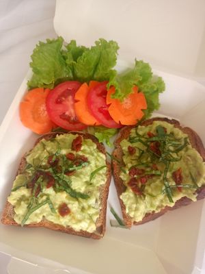 Avocado toast take away at Sun Cafe in Koh Phangan