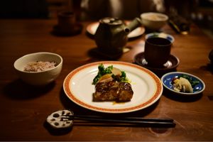 Vegan sawara fish at Hanafusa in Fukuoka