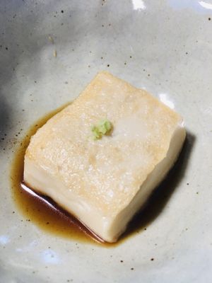 3rd course - sesame tofu at Hanafusa in Fukuoka