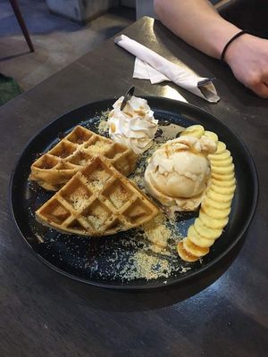 Banoffee waffles at Veganerie - Silom in Bangkok