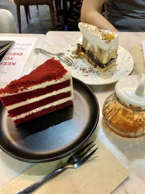 Try this red velvet cake!!  at Veganerie - Silom in Bangkok