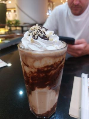 Chocolate, peanut butter and banana milkshake at Veganerie - Silom in Bangkok