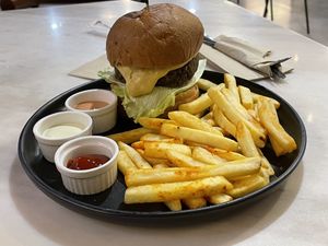 Veganerie cheese burger, 310 baht  at Veganerie - Silom in Bangkok