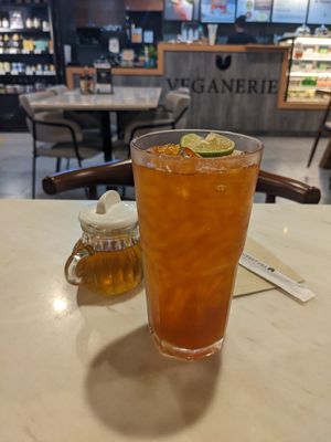 Lime iced tea at Veganerie - Silom in Bangkok