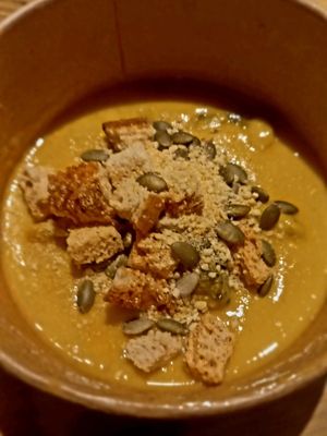 Healthy Broccoli Soup at Veganerie - Silom in Bangkok