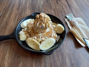 Butterscotch hotcake at Veganerie - Silom in Bangkok