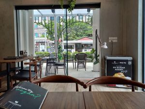 Seating area at Veganerie - Silom in Bangkok