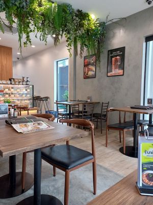 Seating area at Veganerie - Silom in Bangkok