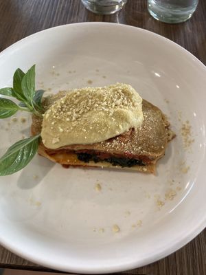 Lasagne - soooo good! Very small portion overall for the pricee  at Veganerie - Silom in Bangkok