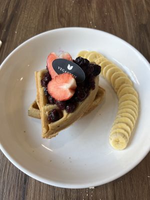 Fruit waffles   at Veganerie - Silom in Bangkok