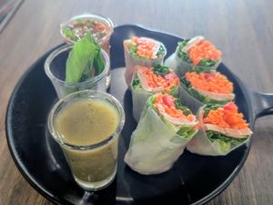 Spring rolls at Veganerie - Silom in Bangkok