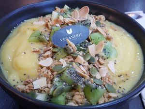 Mango smoothie bowl at Veganerie - Silom in Bangkok