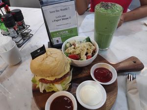 Cheese Burger Beyond Meat at Veganerie - Silom in Bangkok