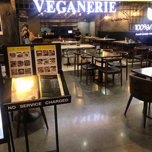 In front of the restaurant  at Veganerie - Silom in Bangkok