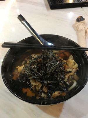 Mushroom noodle soup 💚 at Veganerie - Silom in Bangkok