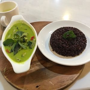 Thai green curry 💚 at Veganerie - Silom in Bangkok