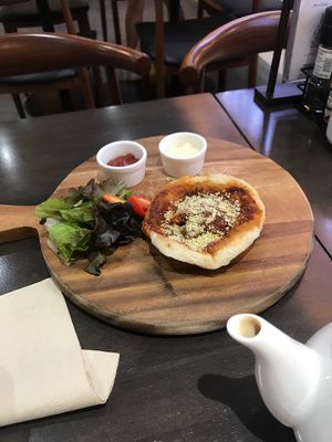 Mini pizza 💚 at Veganerie - Silom in Bangkok