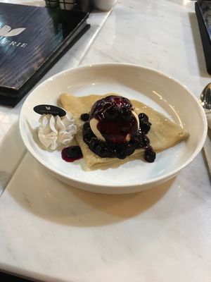 Blueberry crepe 💚 at Veganerie - Silom in Bangkok