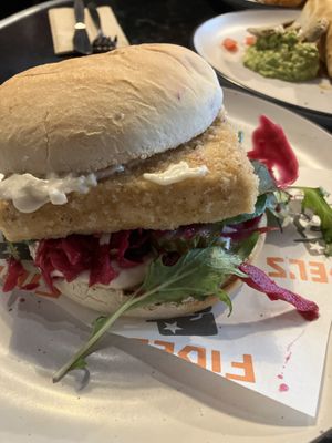 Tofu burger  at Fidel's in Wellington