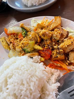 Tofu fried with black pepper at Pure Joy in Koh Phangan